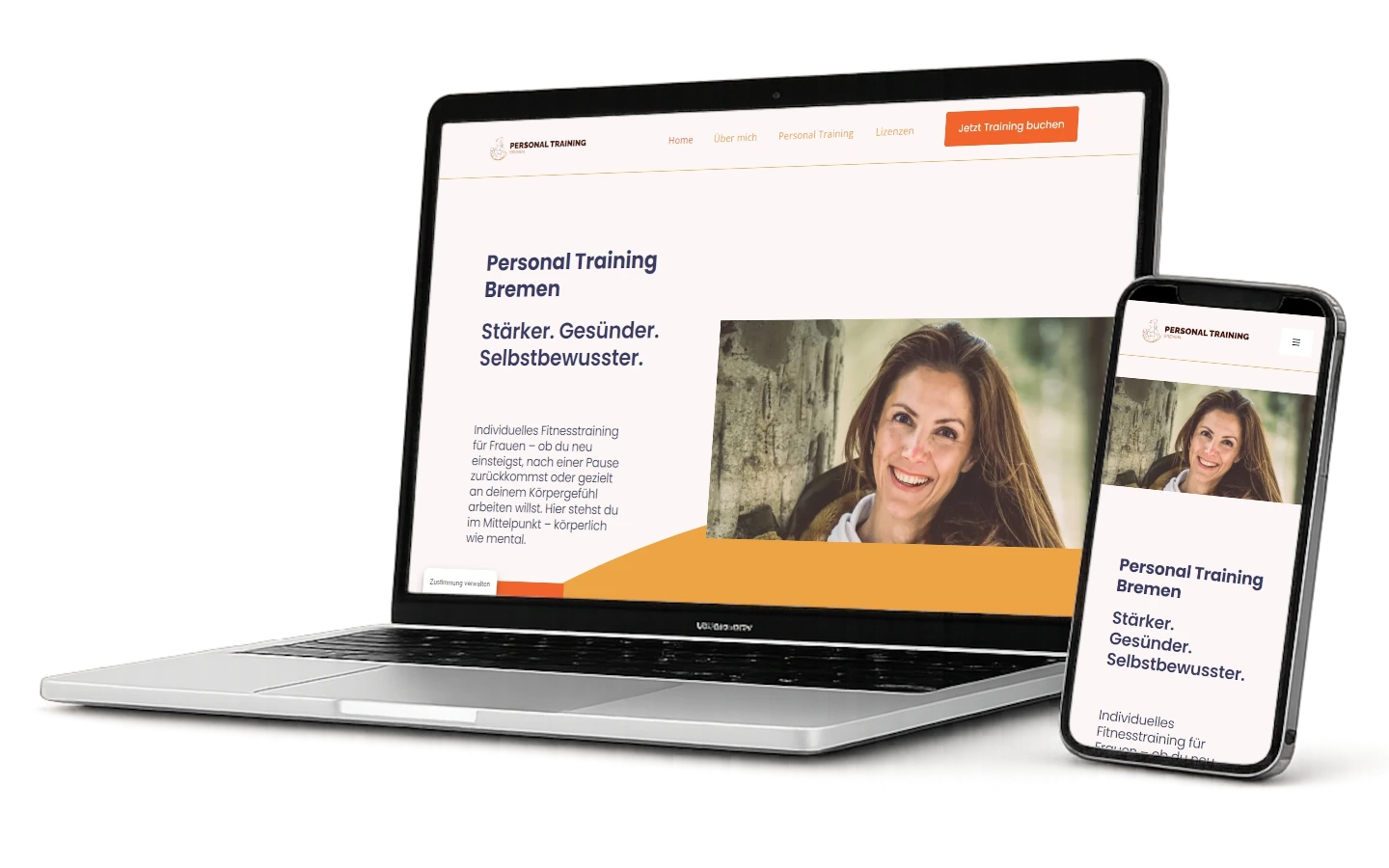 Screenshot der Website – Personal Trainerin Bremen
